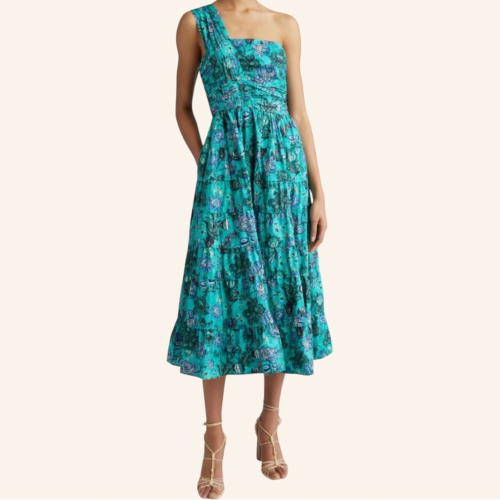 Ulla Johnson Ellie One‑Shoulder Midi Dress Jade - Picture 9 of 16